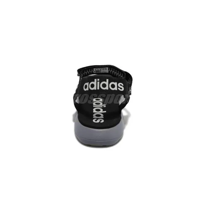 Adidas men's comfort sandal with black, white, and grey straps