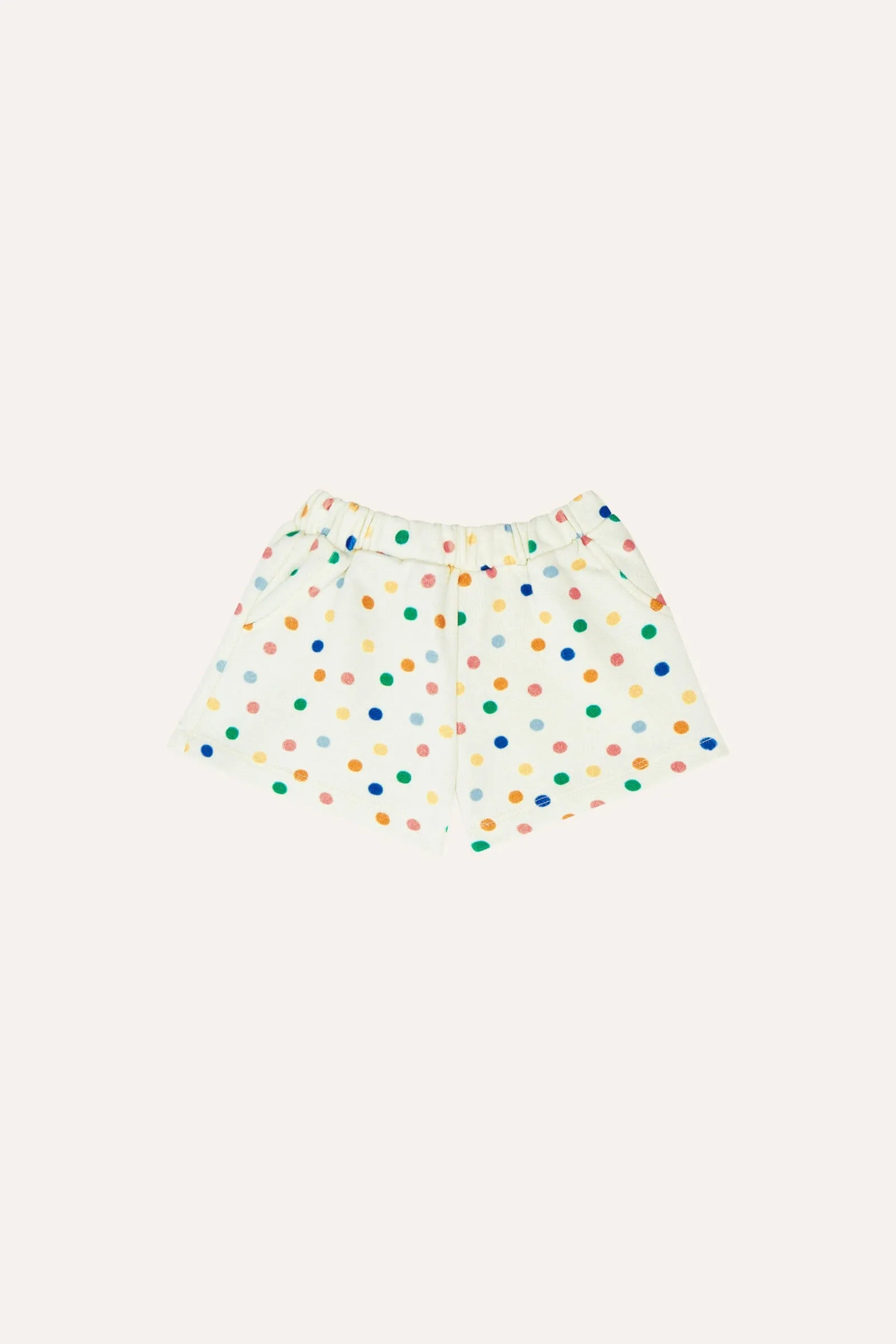 Allover Dots Baby Shorts - Ecru