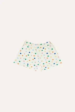 Allover Dots Baby Shorts - Ecru