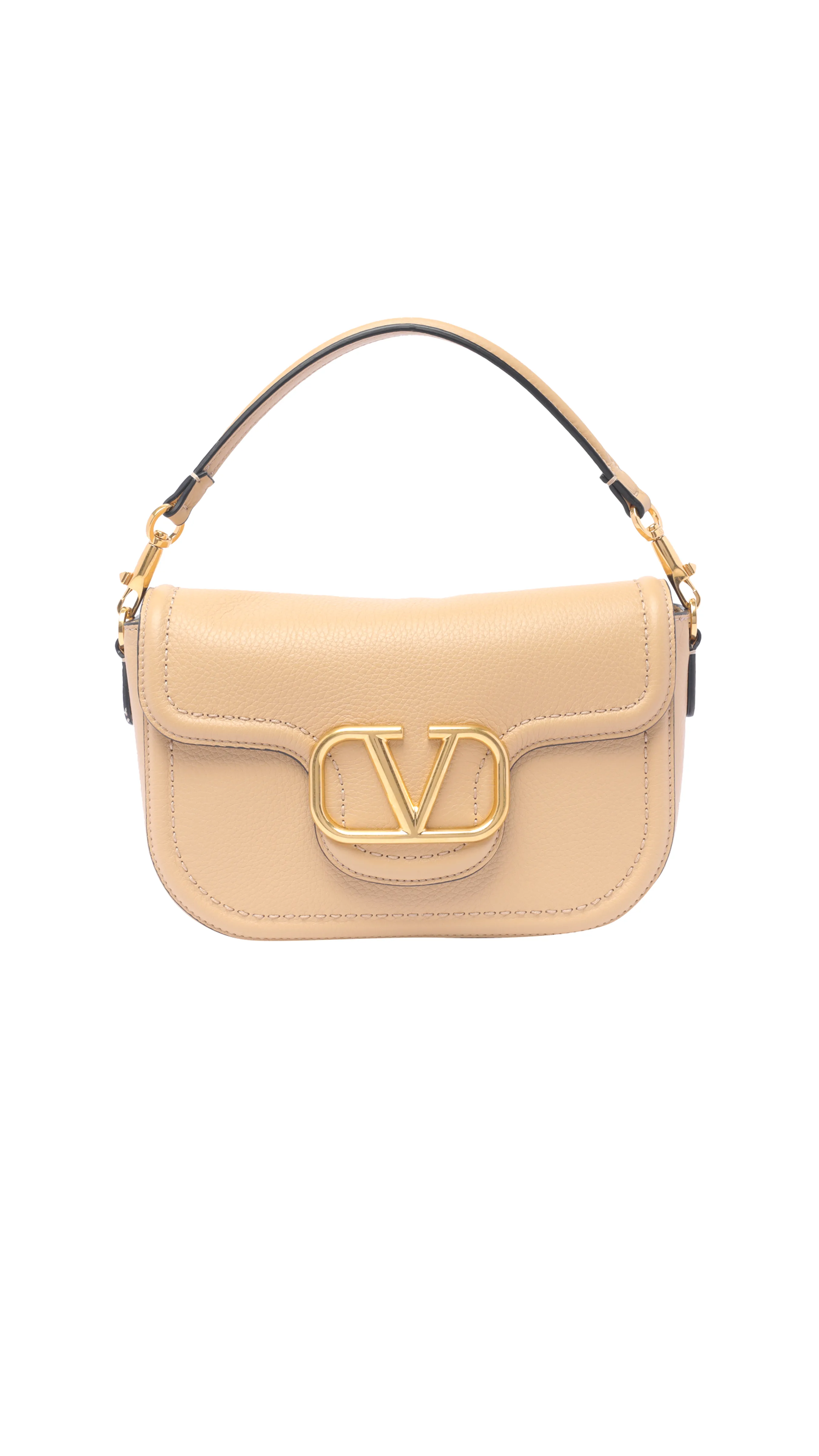 Pale Yellow Alltime Grainy Calfskin Shoulder Bag