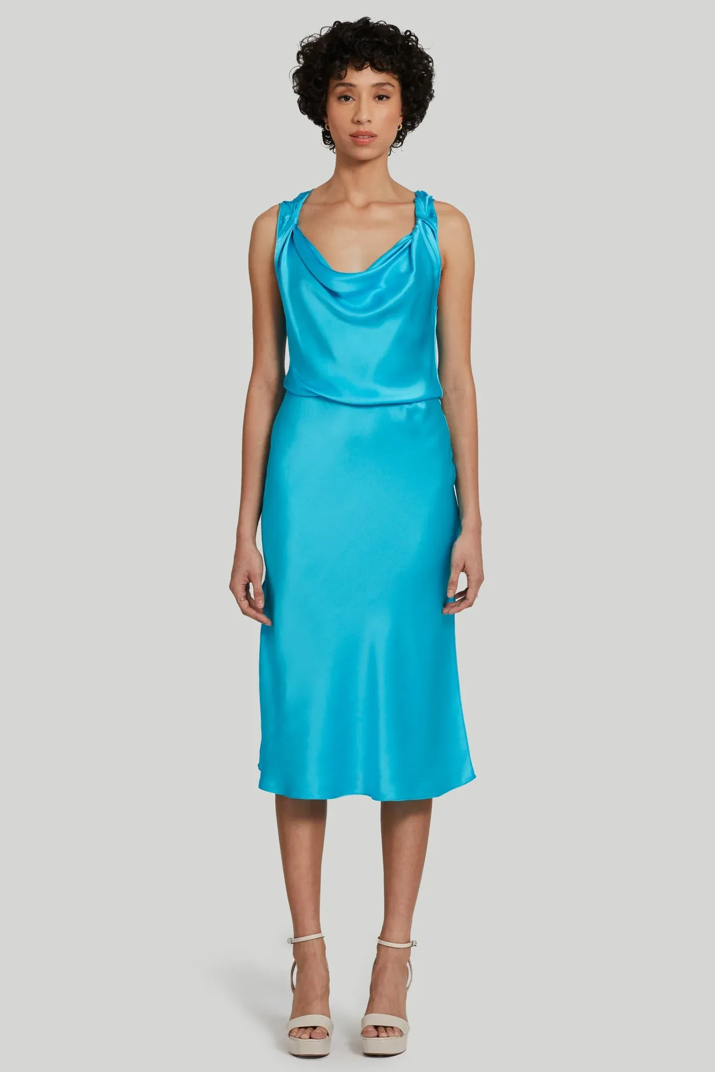 Amanda Uprichard Ellison Silk Dress in Marina