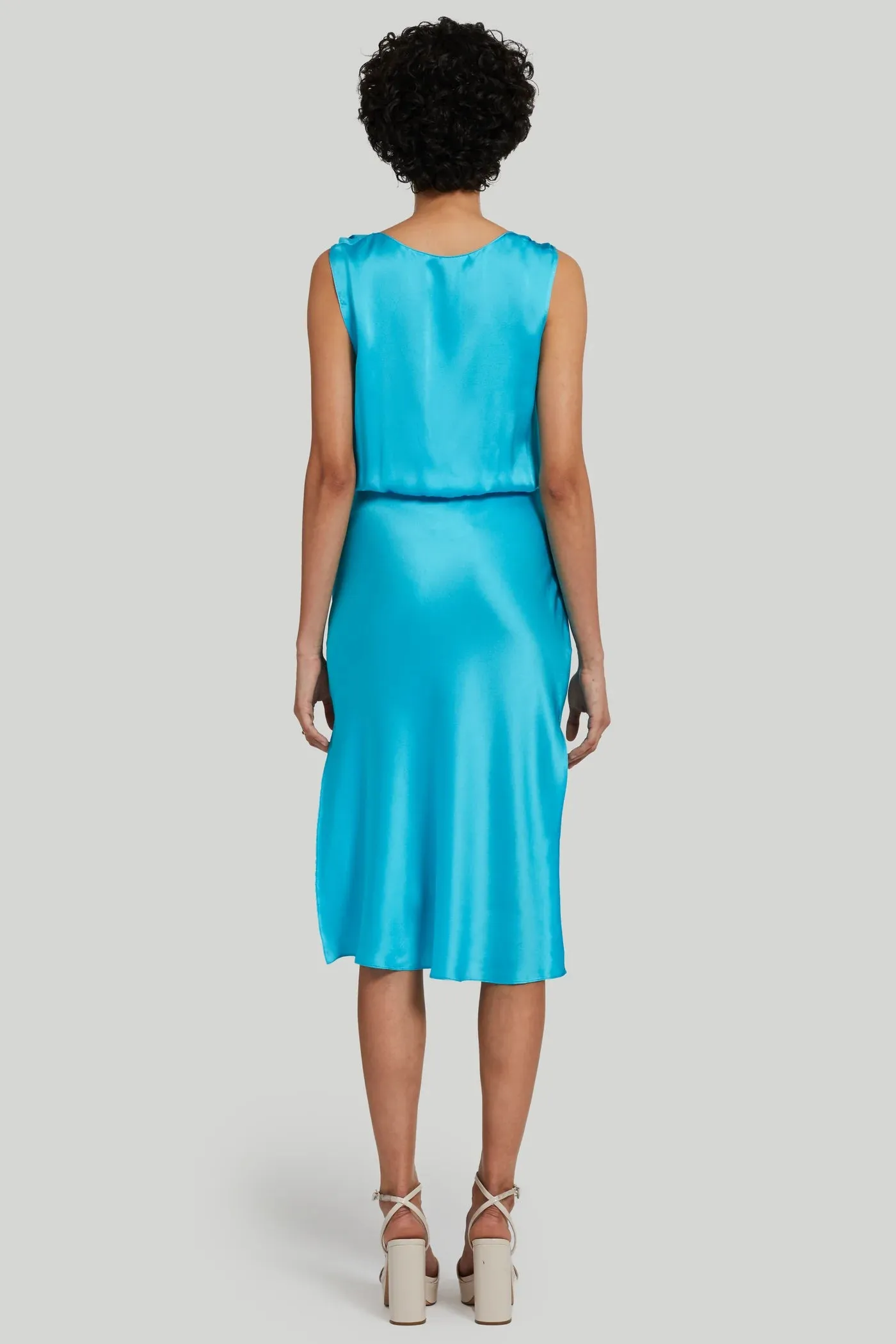 Amanda Uprichard Ellison Silk Dress in Marina