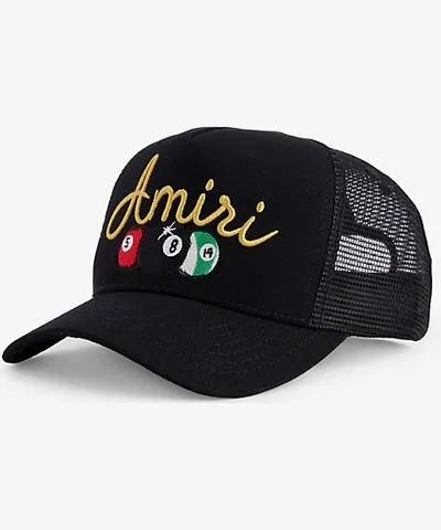 Amiri Black Billiards Embroidered Cotton Baseball Cap