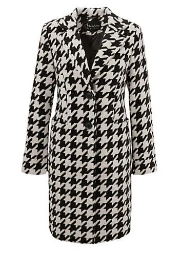 Aniston Houndstooth Print Short Coat