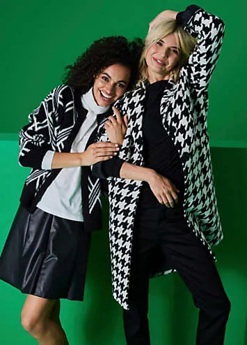 Aniston Houndstooth Print Short Coat