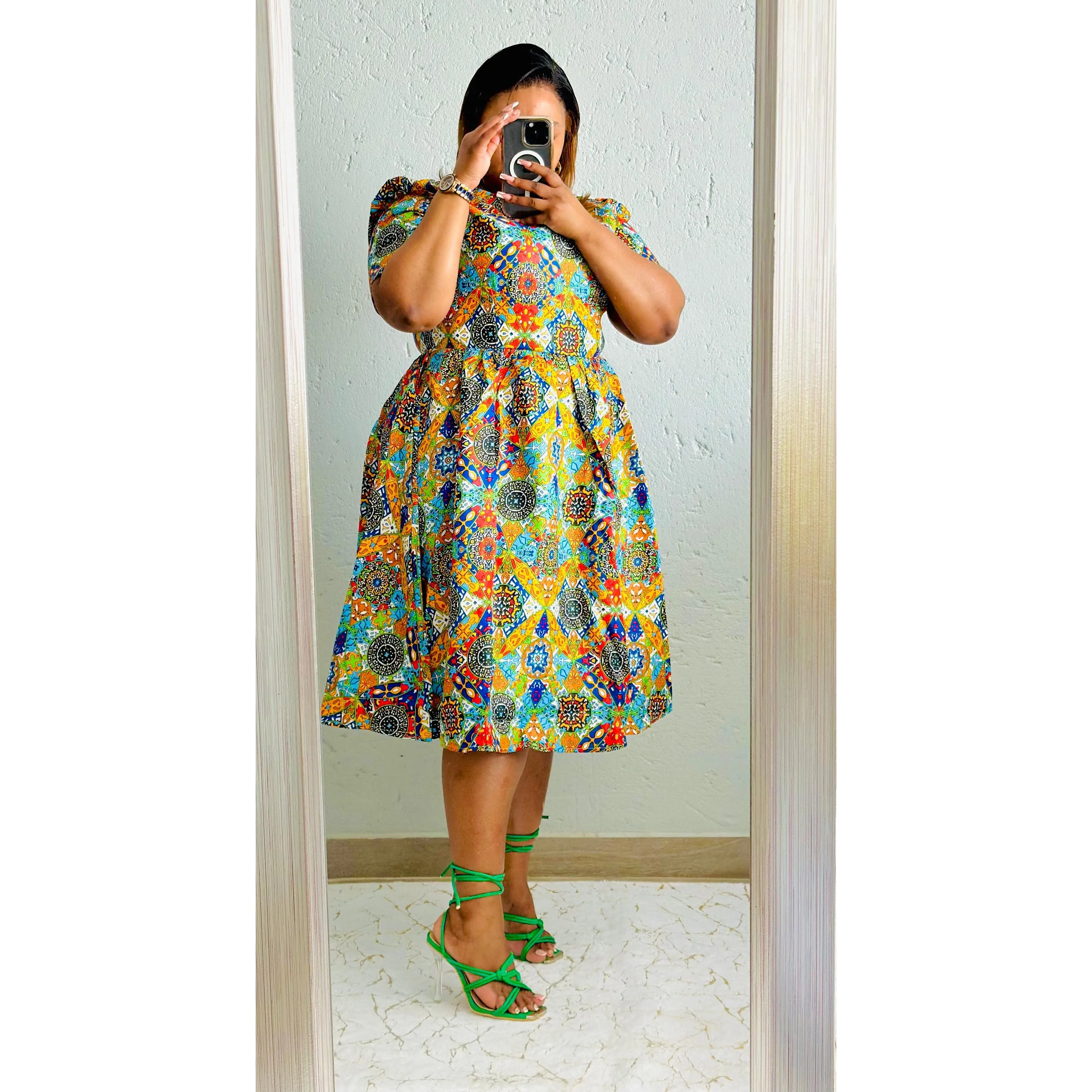 Ankara Mini Dress with Pockets