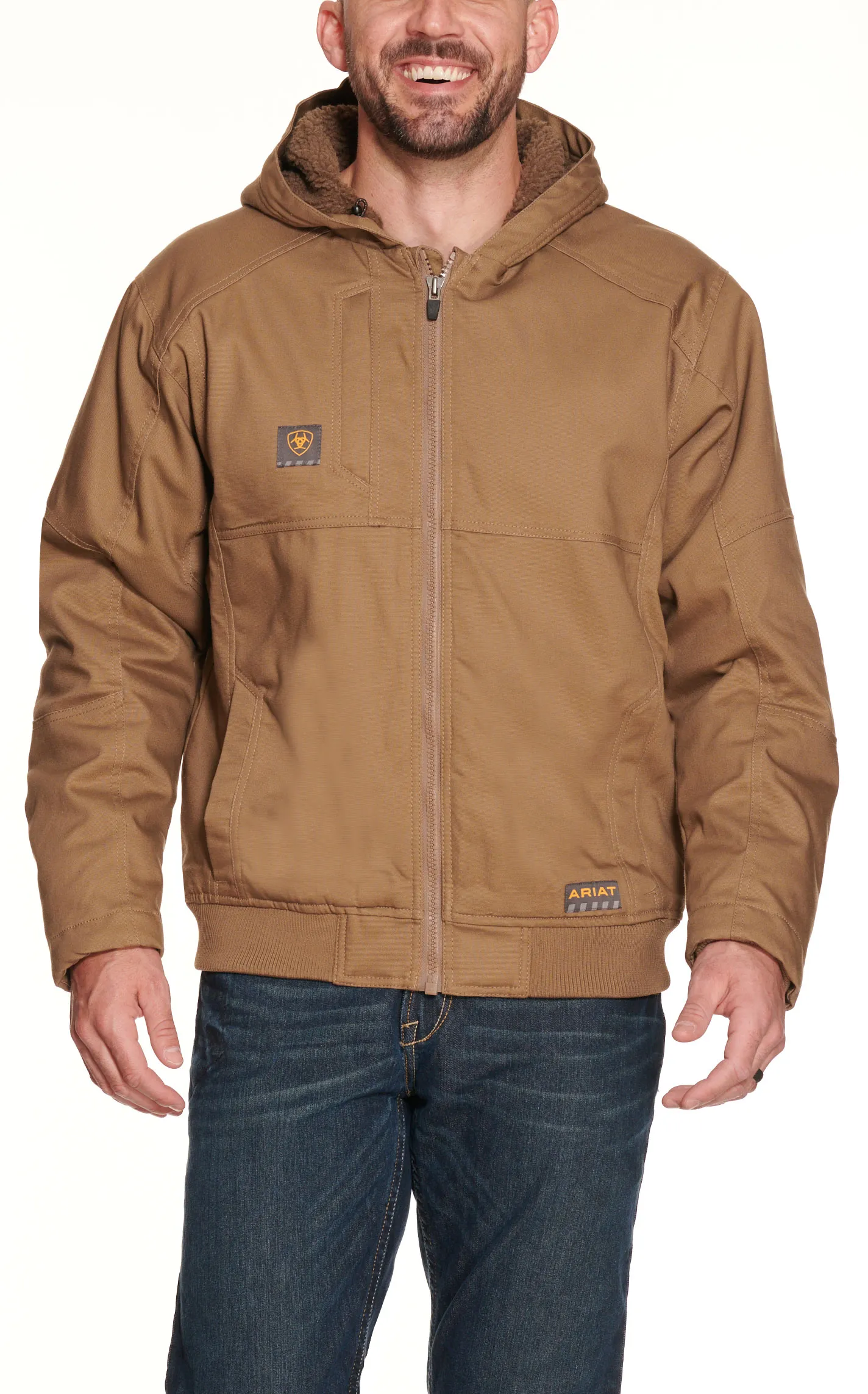 Ariat Men's Insulated Work Jacket in Field Khaki DuraCanvas Rebar