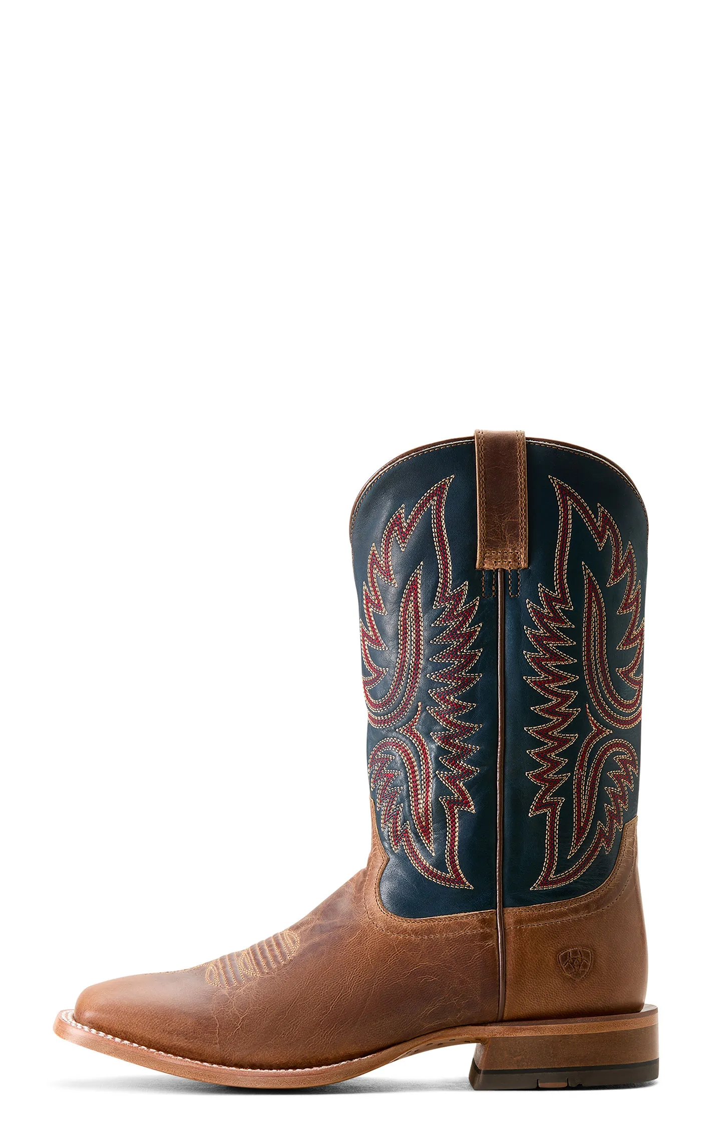 Ariat Men's Square Toe Cowboy Boots - Tanglewood Bone and Blue Wide