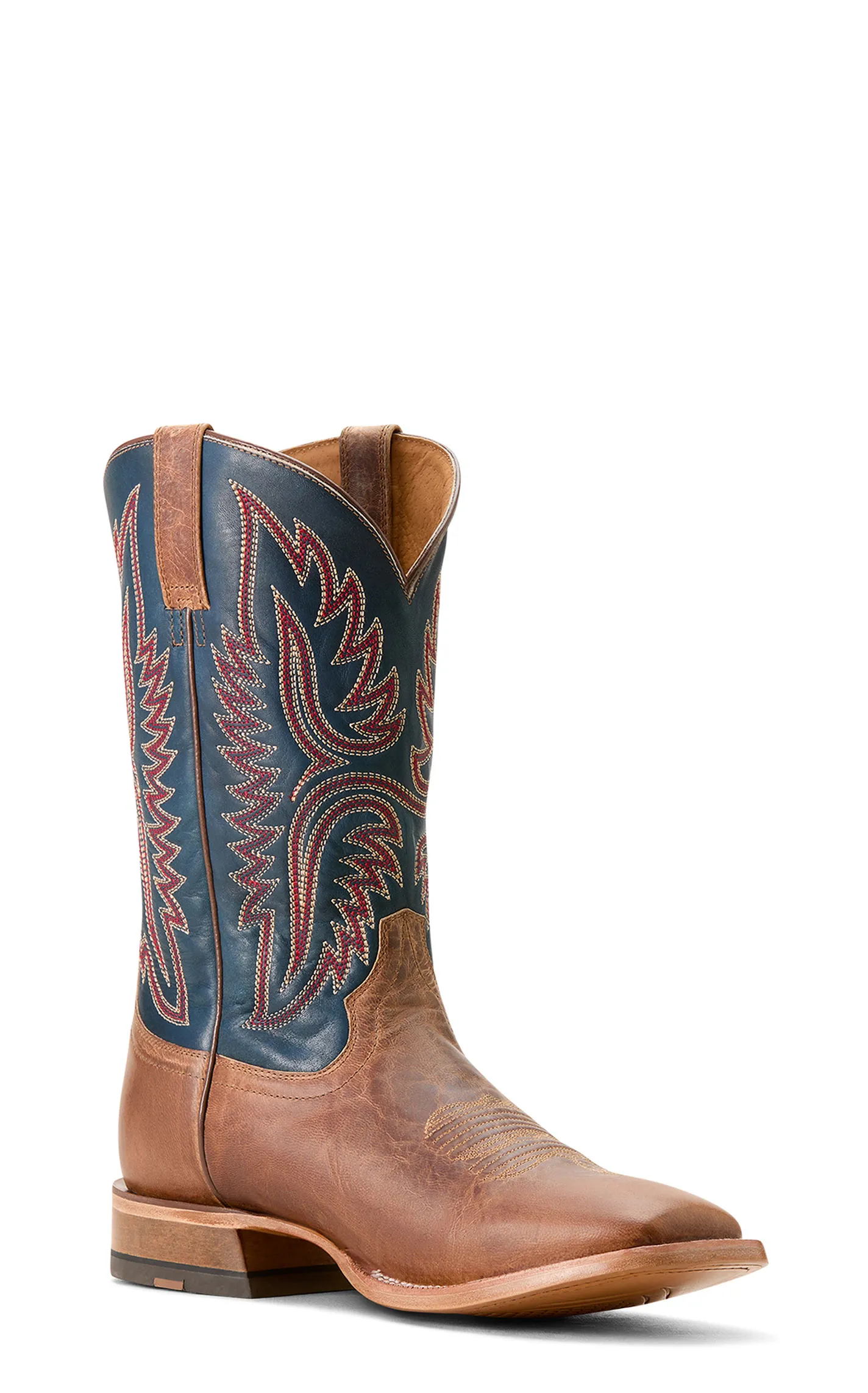 Ariat Men's Square Toe Cowboy Boots - Tanglewood Bone and Blue Wide