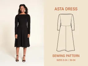 Asta Dress Pattern for Women-Size Chart