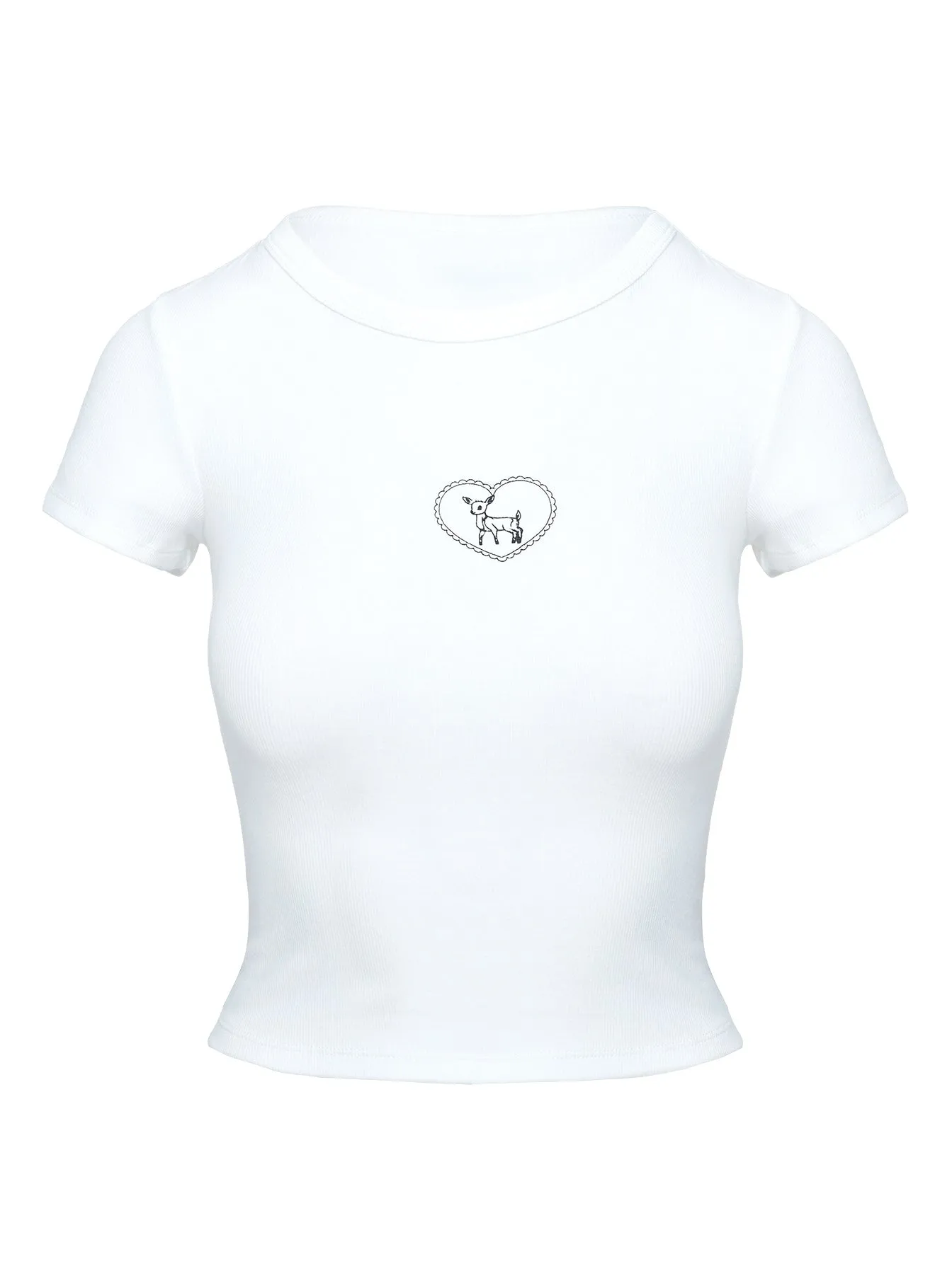 Baseline Rib Deer White Tee - Buy now