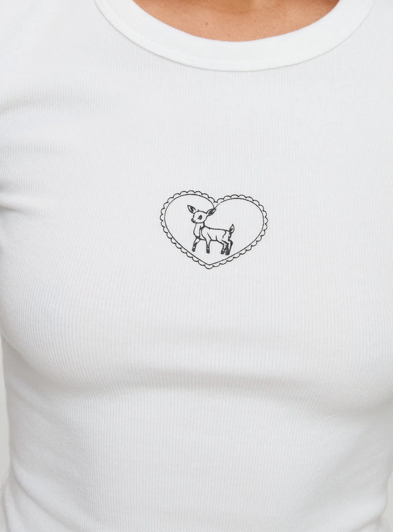 Baseline Rib Deer White Tee - Buy now