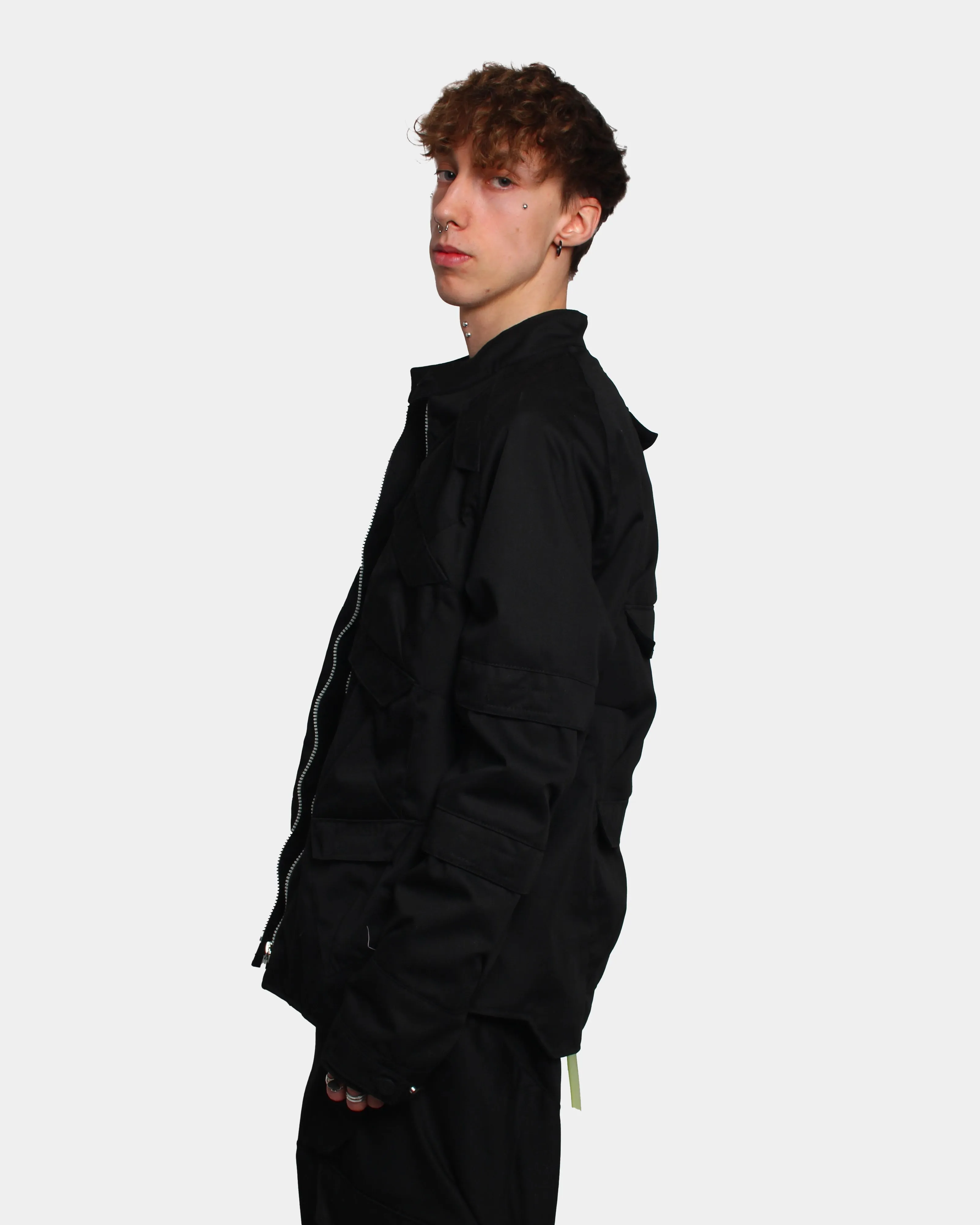 Black Jacket with Multiple Pockets