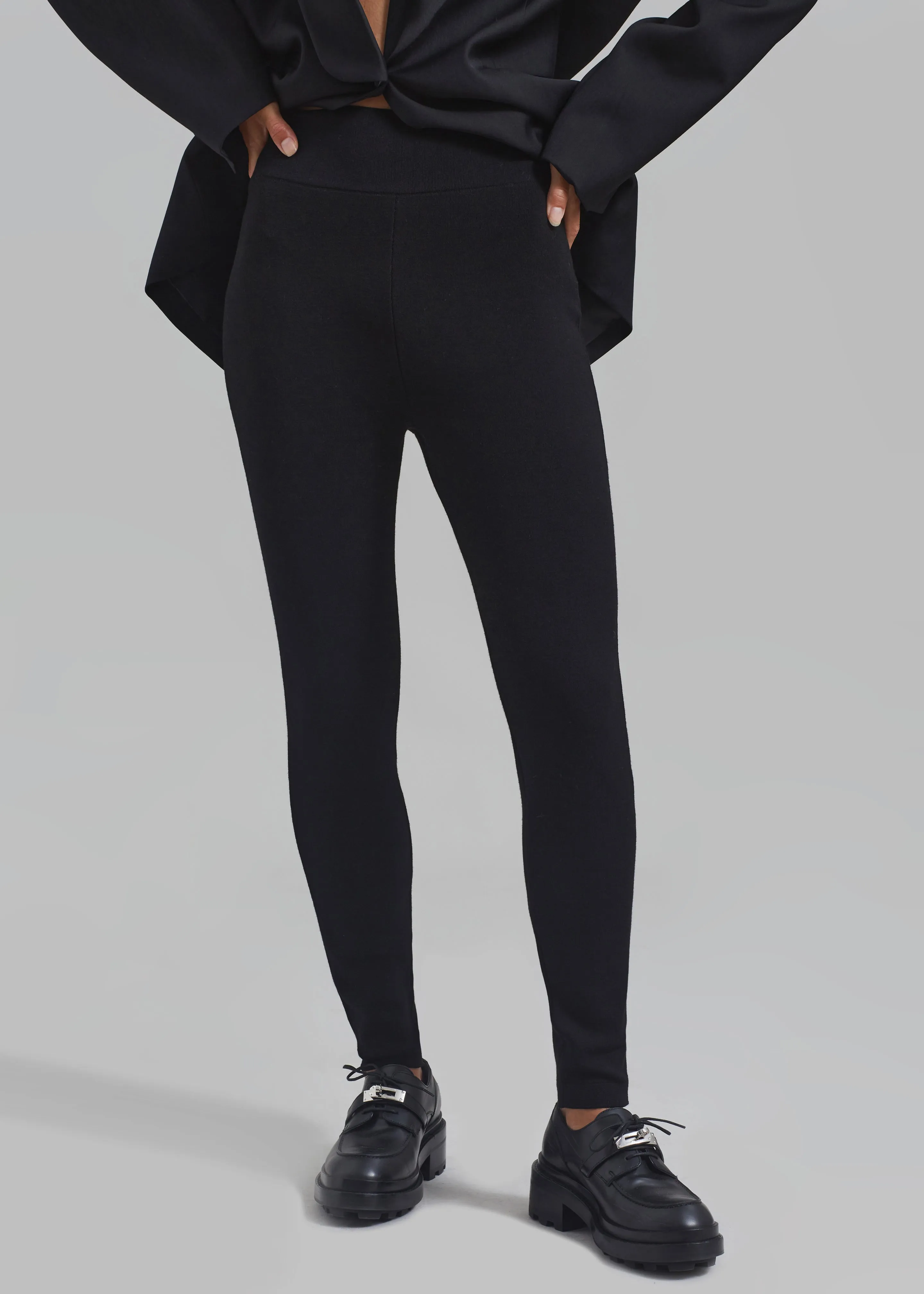 Black Knit Leggings - Cara