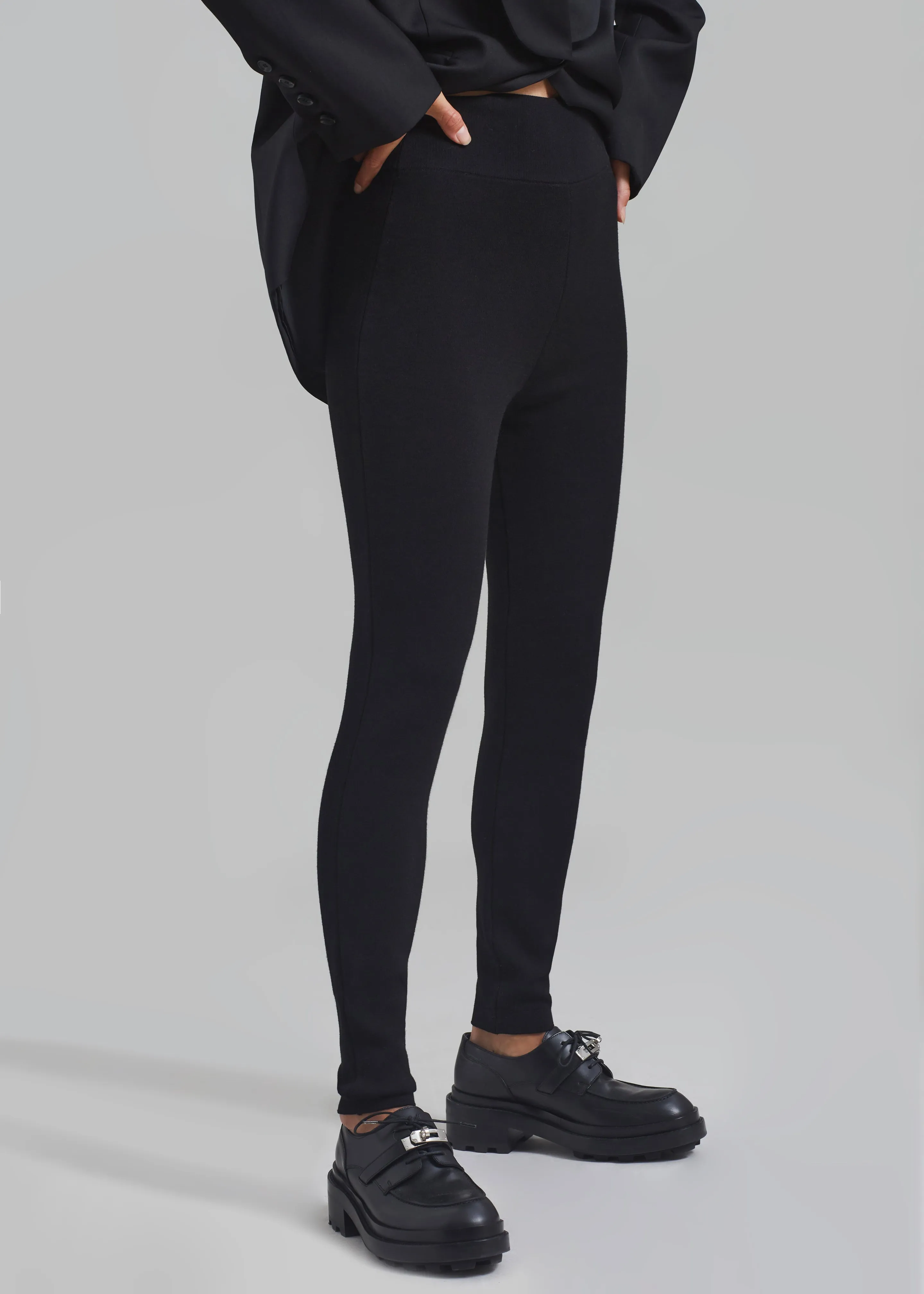 Black Knit Leggings - Cara