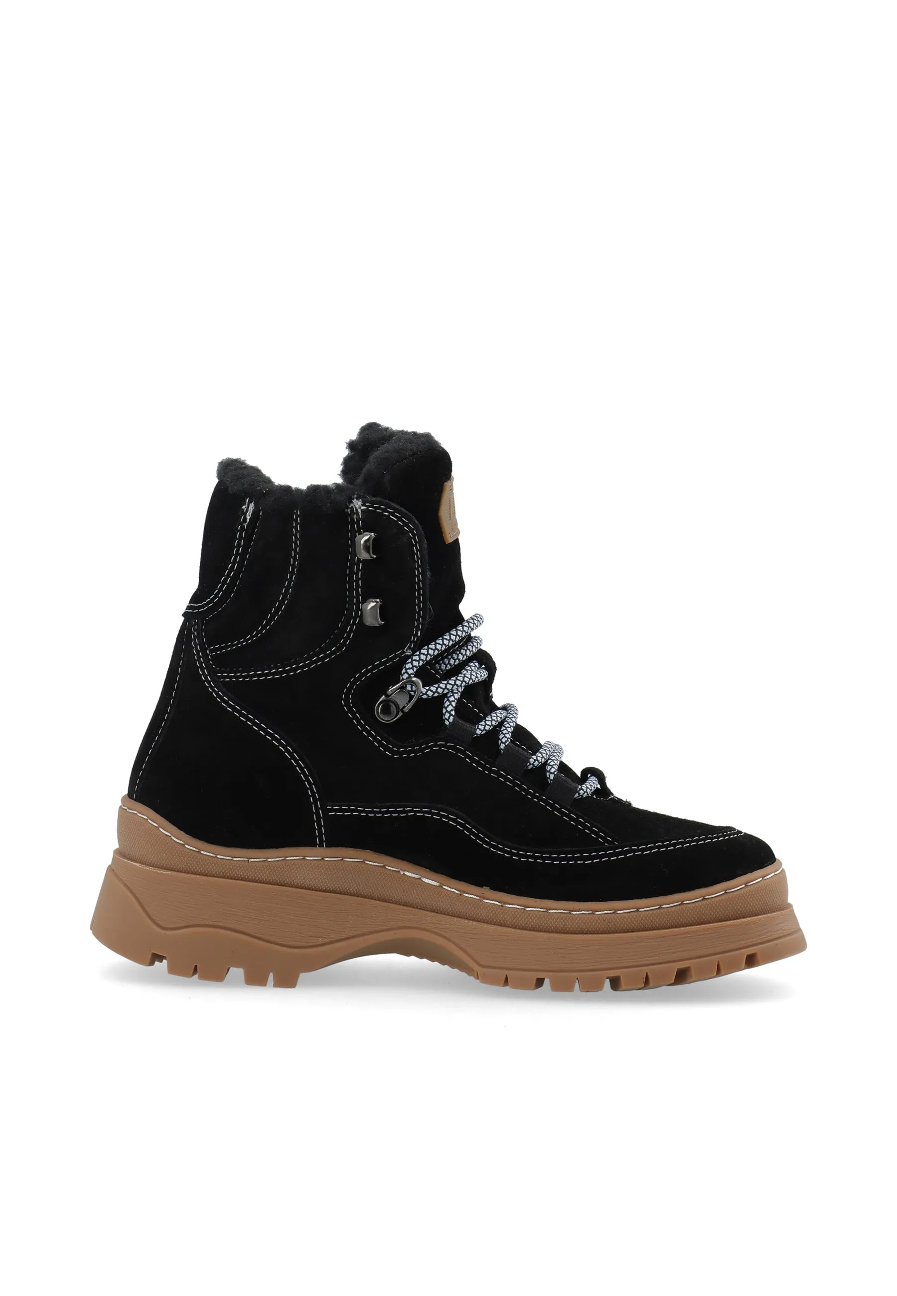 Black Lace-Up Boots for Downhill Hiking