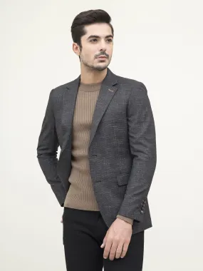 Black Slim Fit Casual Coat