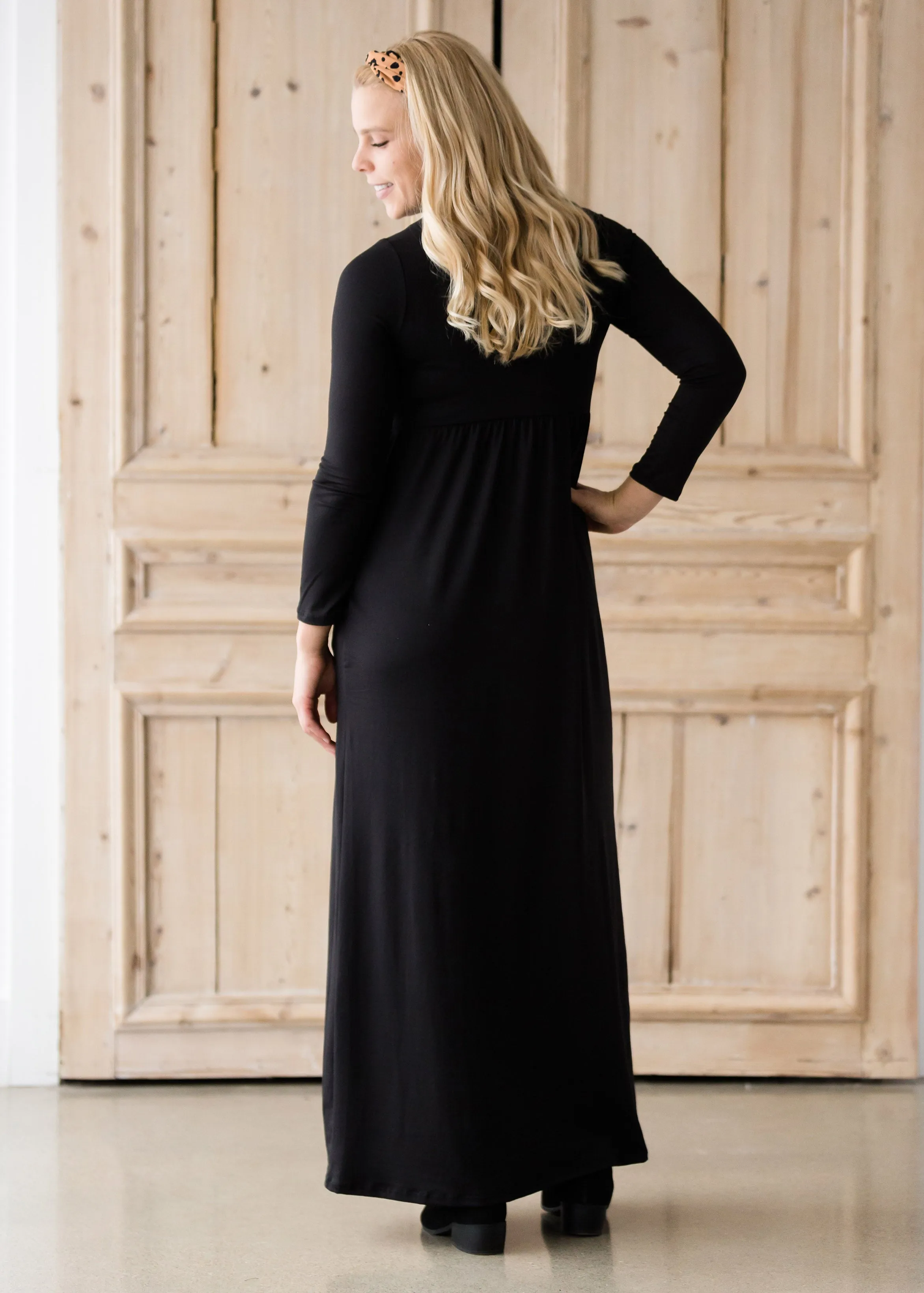 Black Turtleneck Maxi Dress - Clearance Sale