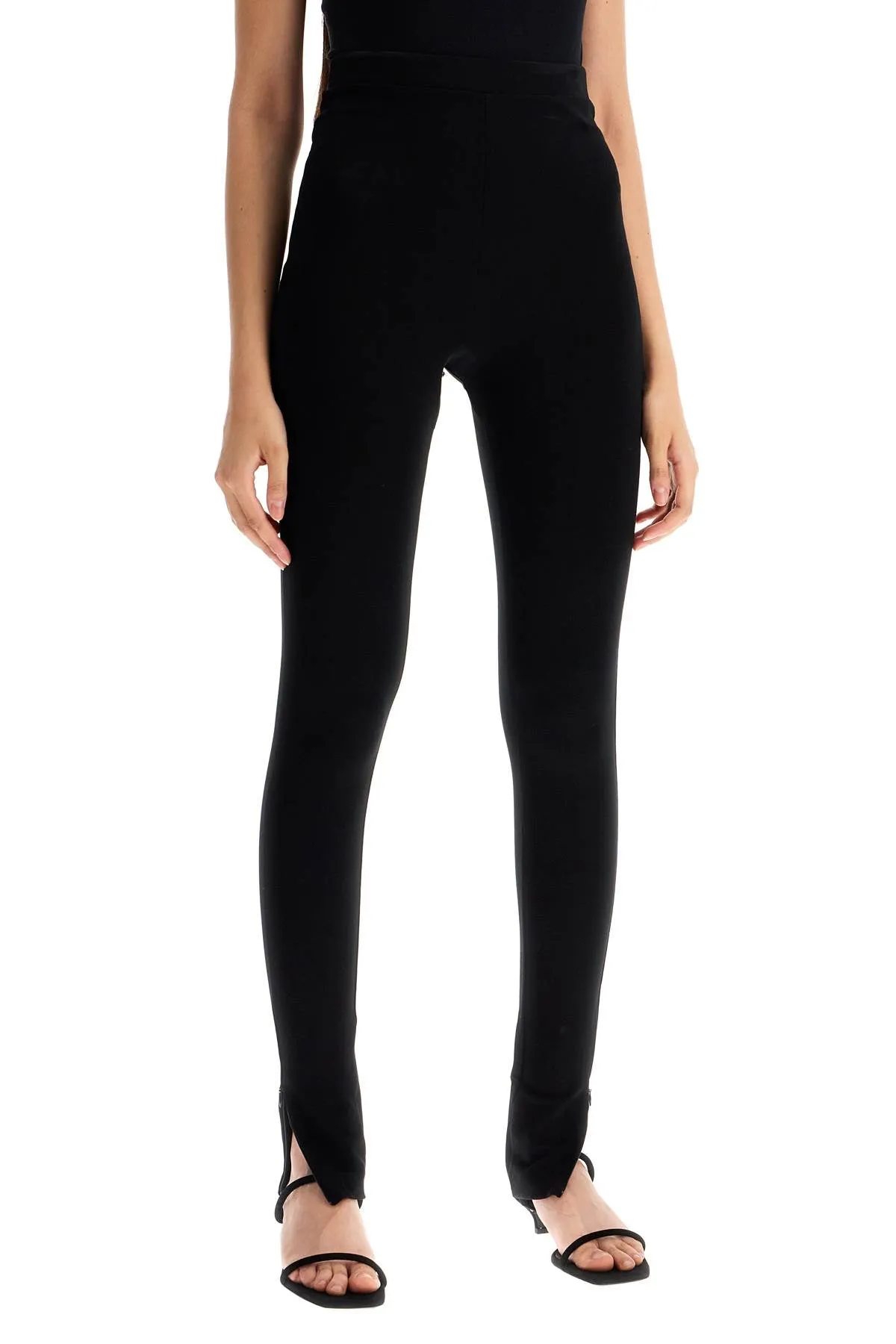 Black Zip Cuff Leggings by Toteme