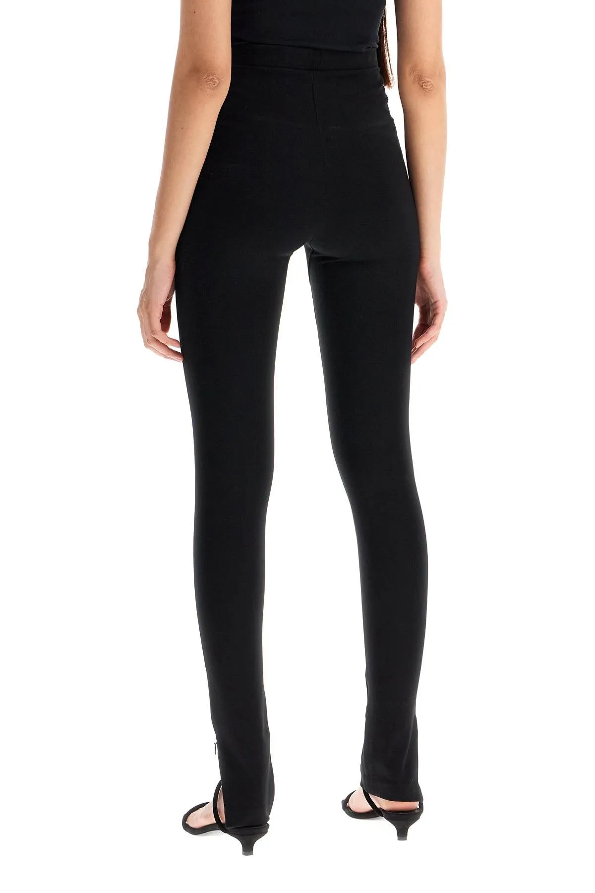 Black Zip Cuff Leggings by Toteme