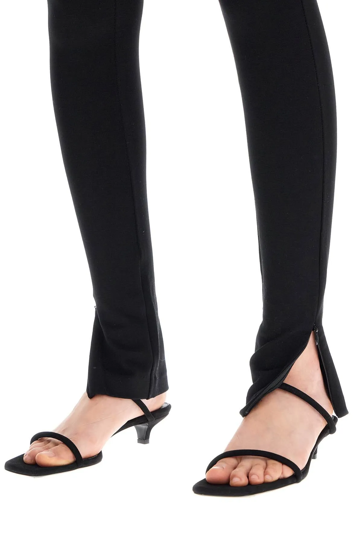 Black Zip Cuff Leggings by Toteme