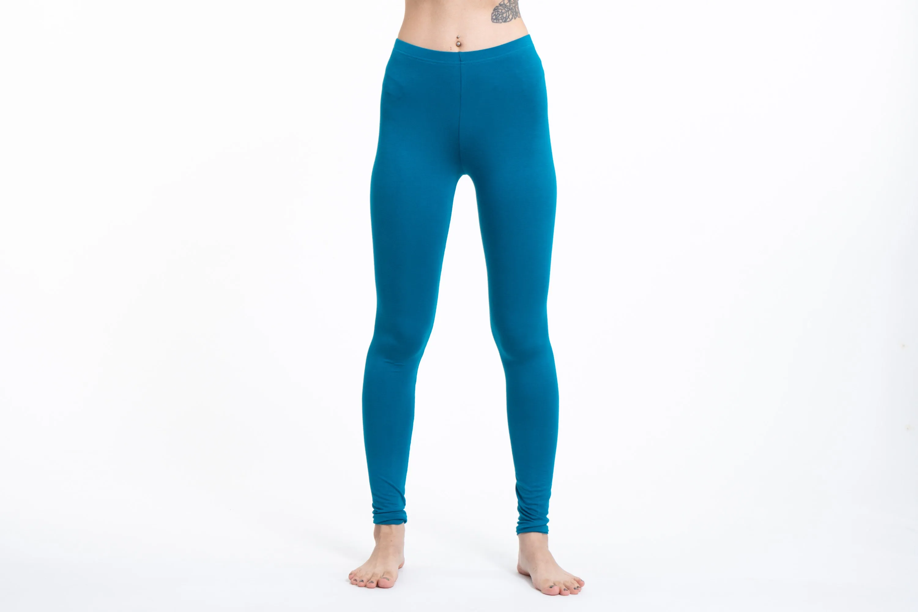 Blue Cotton Leggings