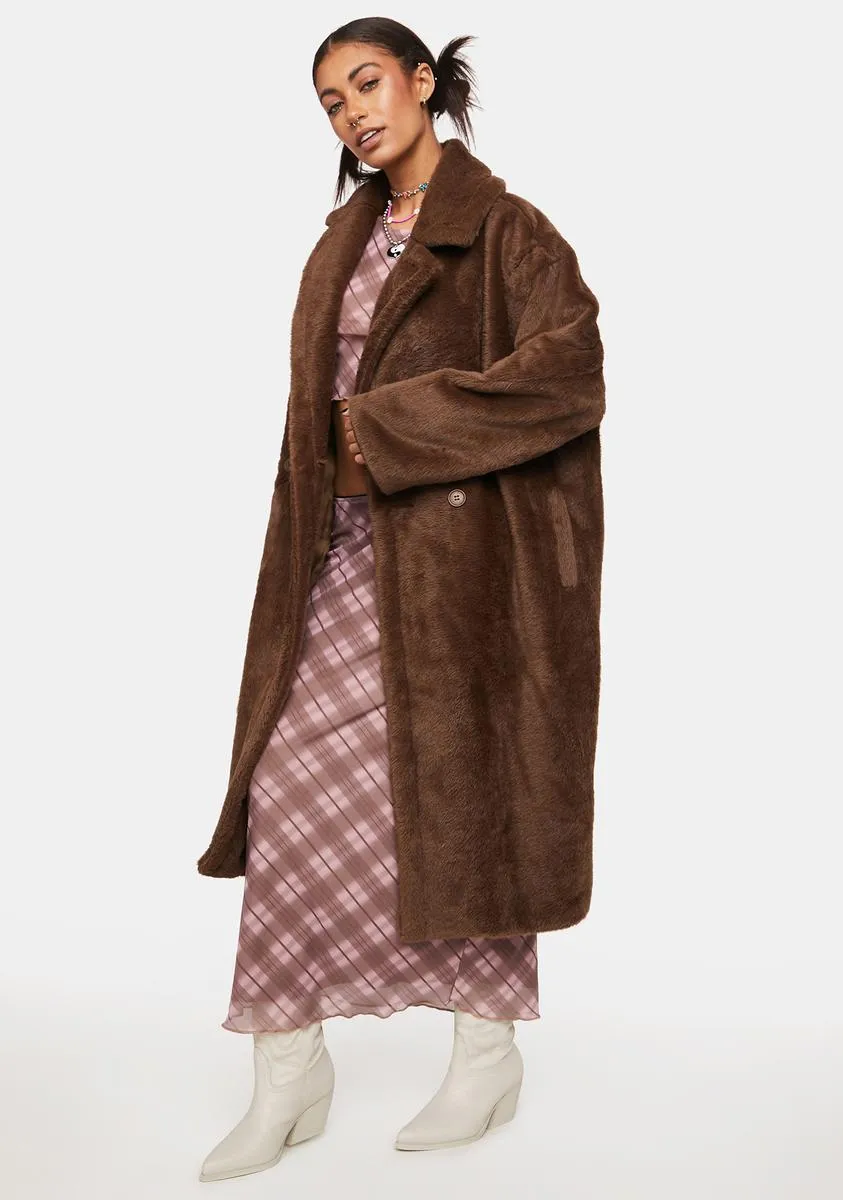 Brown Faux Fur Coat