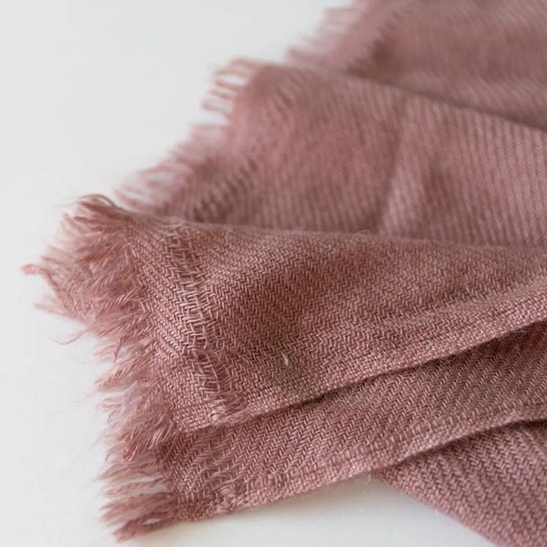 Cashmere scarf in antique rose by Foxtail