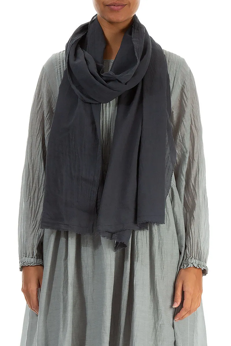 Charcoal Gray Cotton Scarf