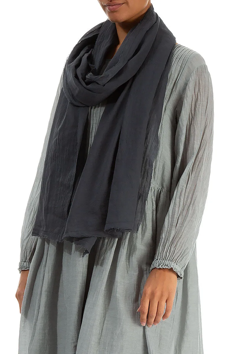 Charcoal Gray Cotton Scarf