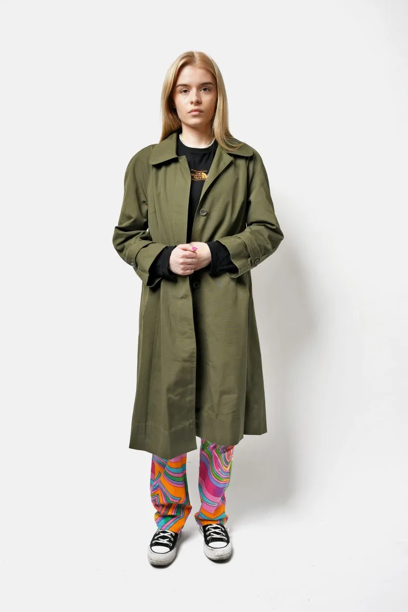 Classic 90s Green Trench Coat