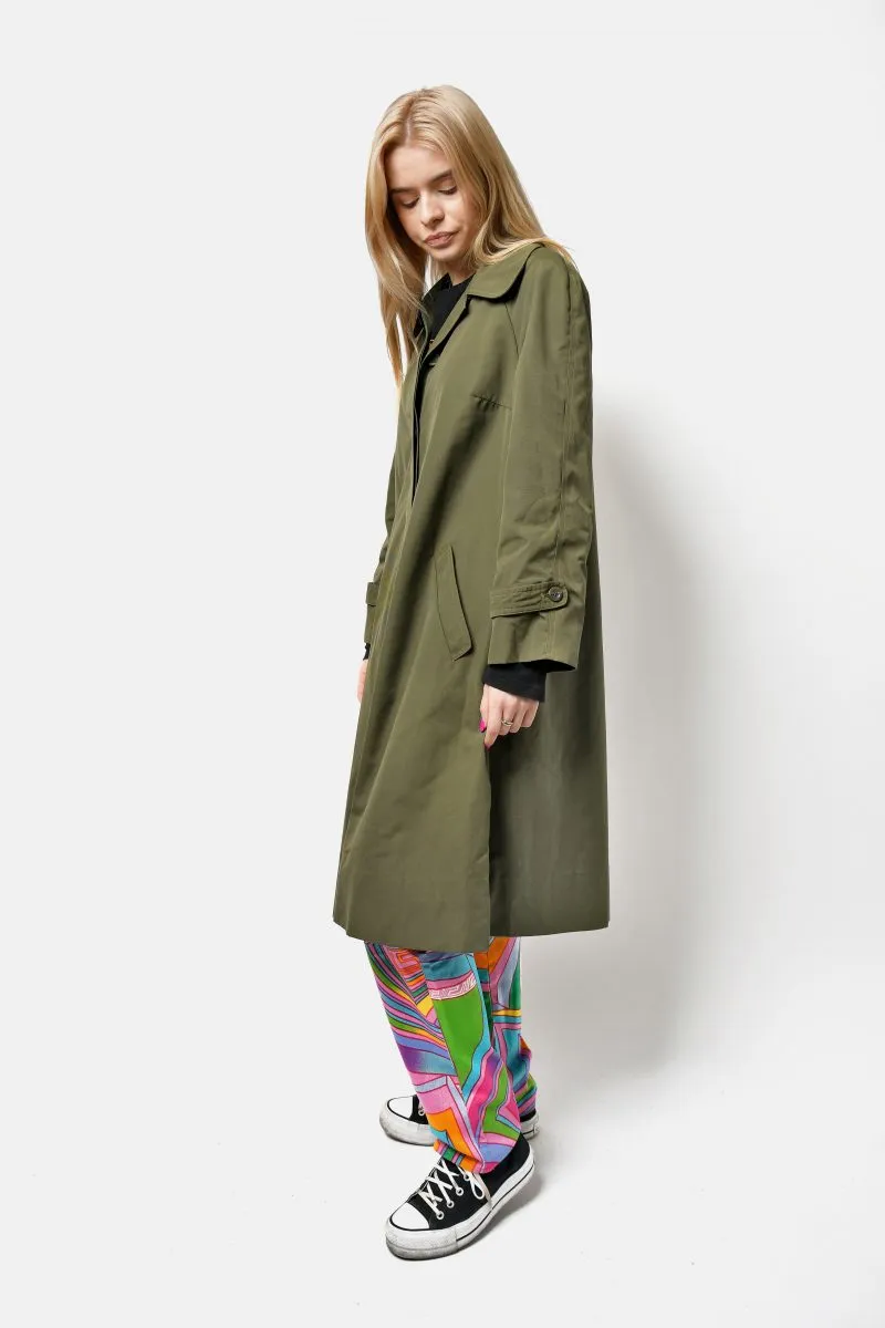 Classic 90s Green Trench Coat