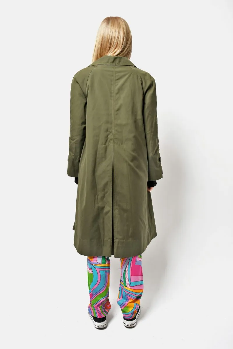 Classic 90s Green Trench Coat