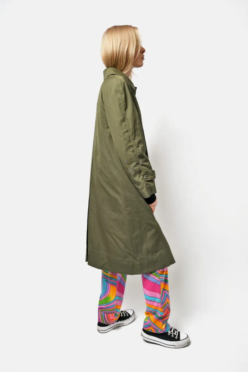 Classic 90s Green Trench Coat