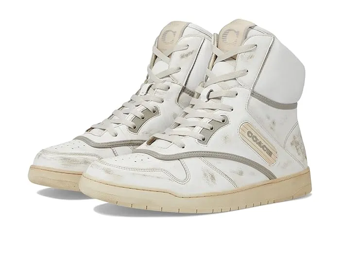 COACH Distressed Leather High Top Sneaker Men's