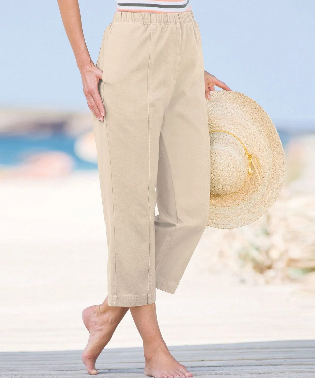 Cotton Cropped Trousers