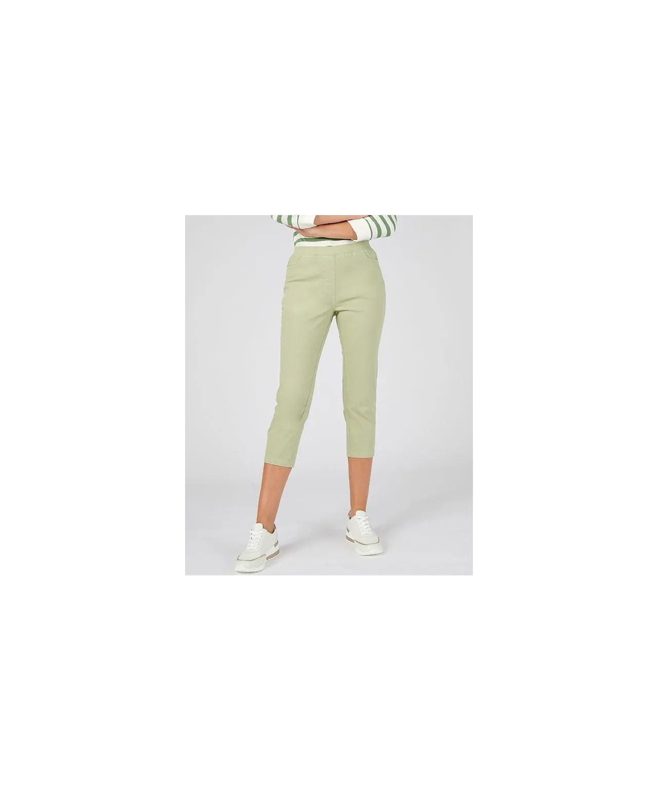 Cotton Rich Pull-On Crop Trousers