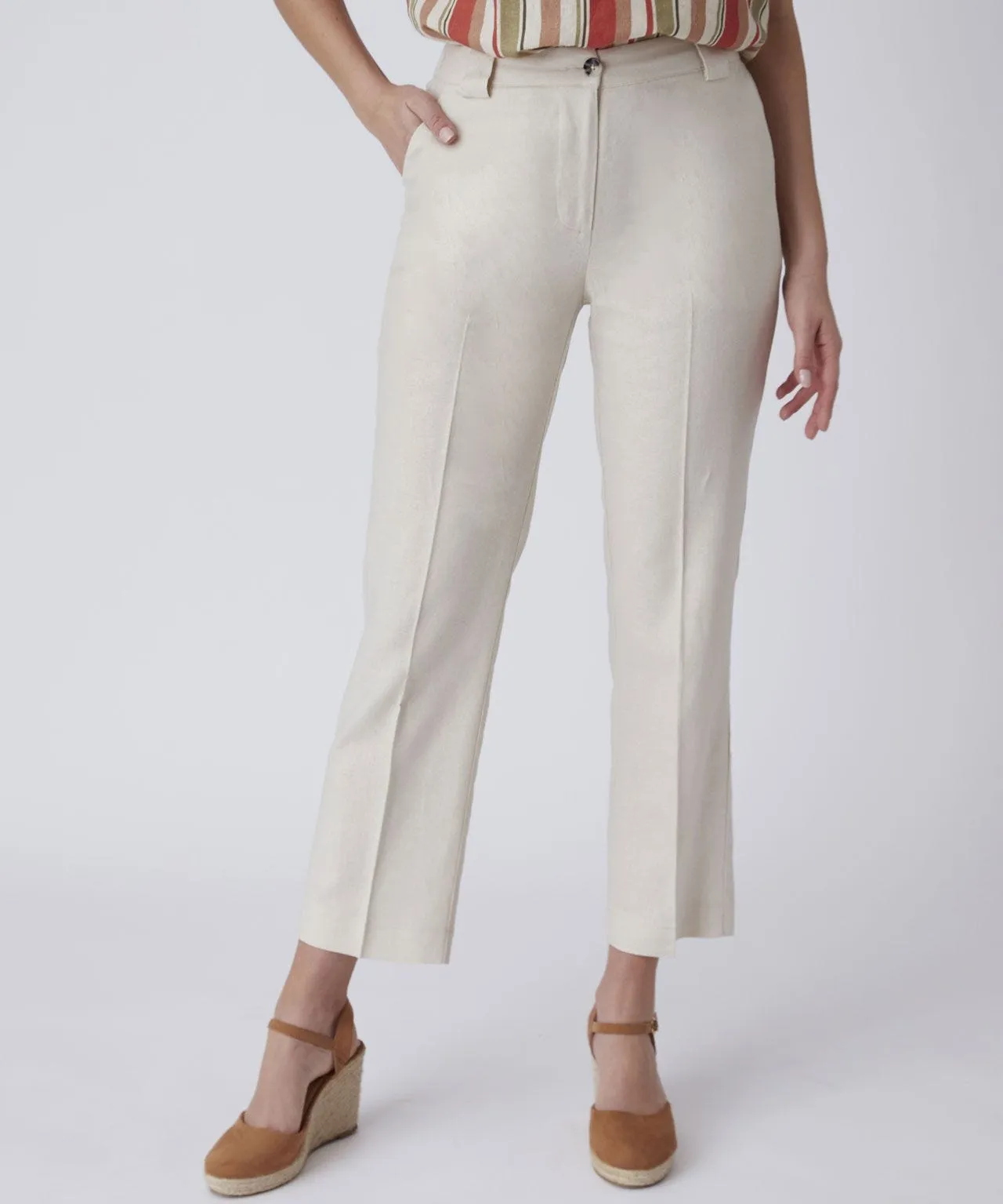 Cropped Linen Trousers