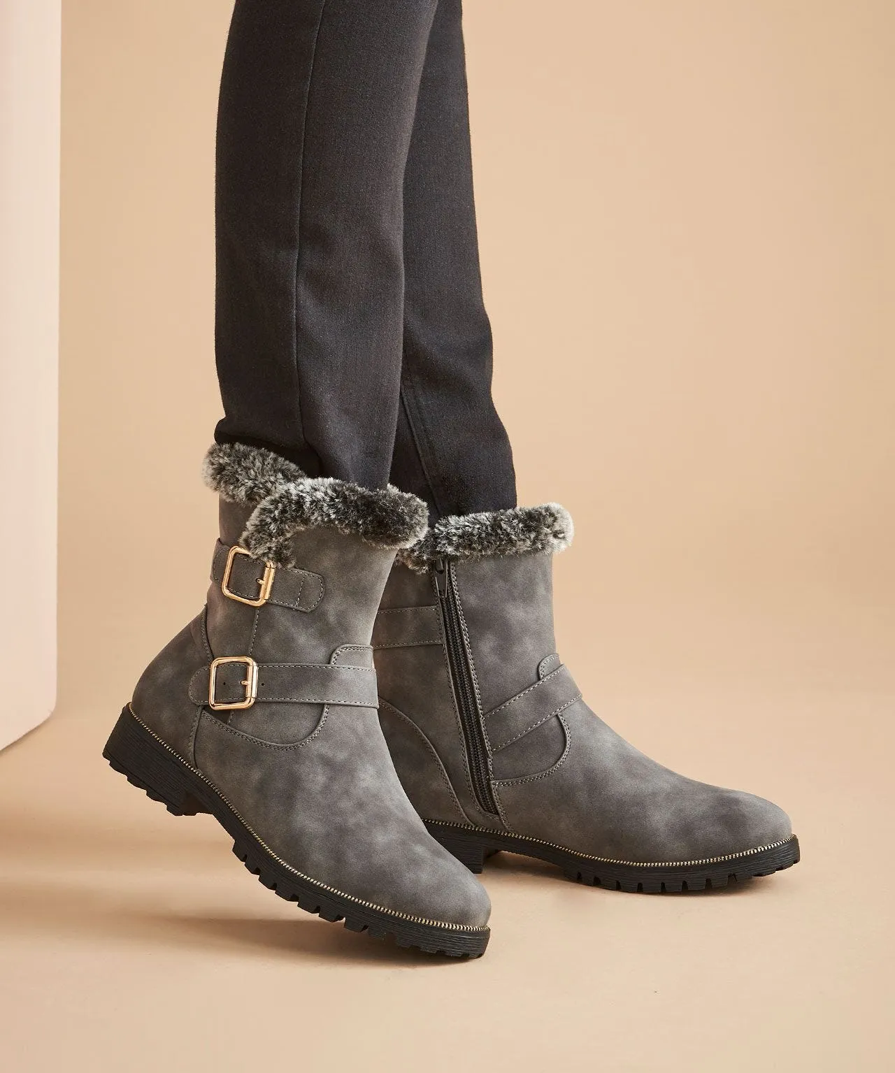 Cushion-Walk Suede-Look Boots