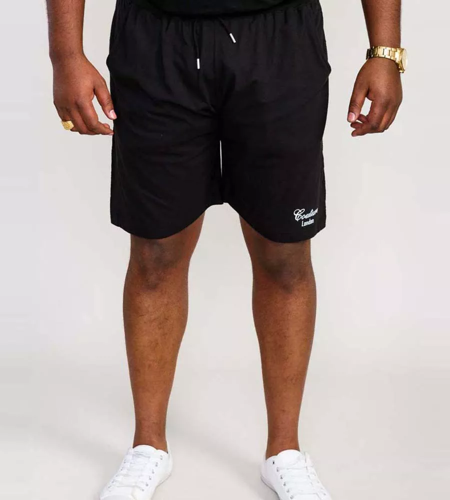 Black Couture Big Men's Shorts with Elastic Waistband (HOLBROOK)