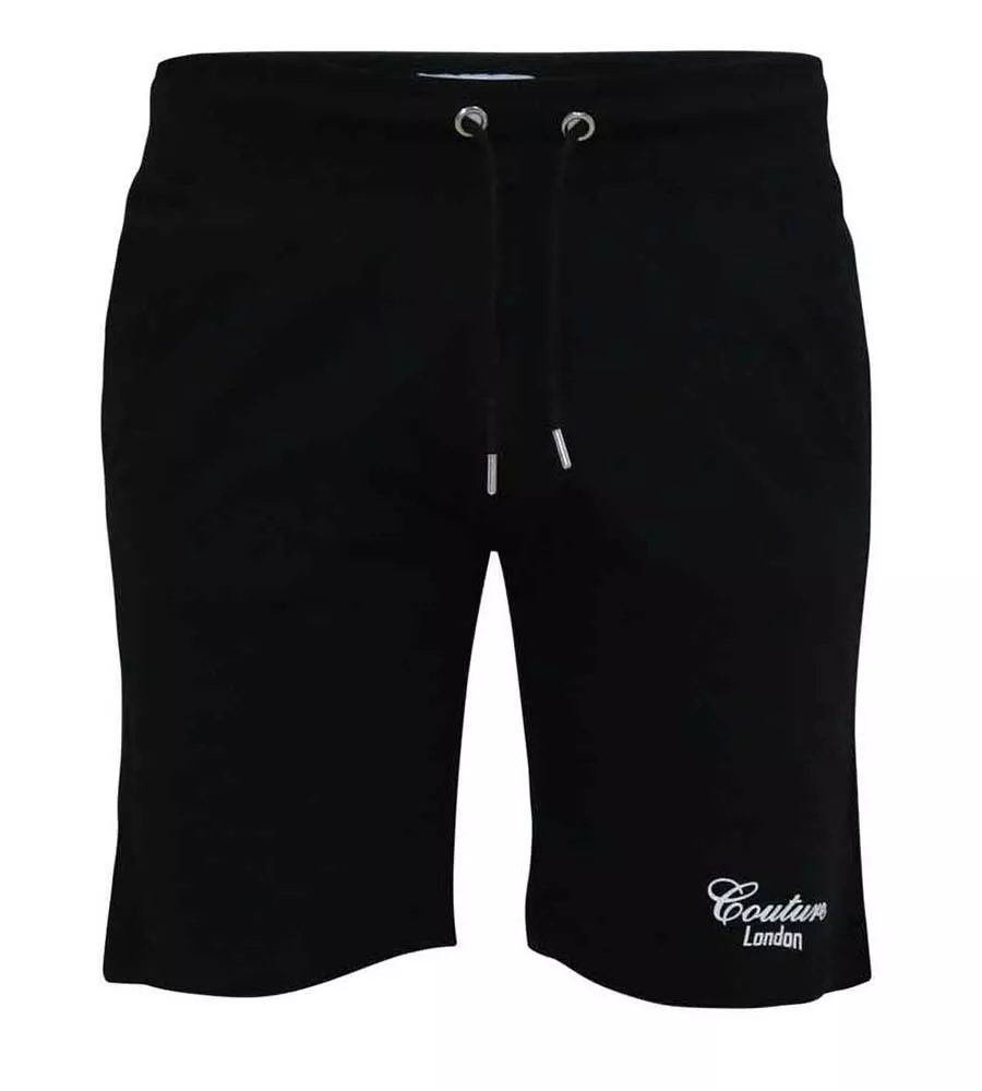 Black Couture Big Men's Shorts with Elastic Waistband (HOLBROOK)