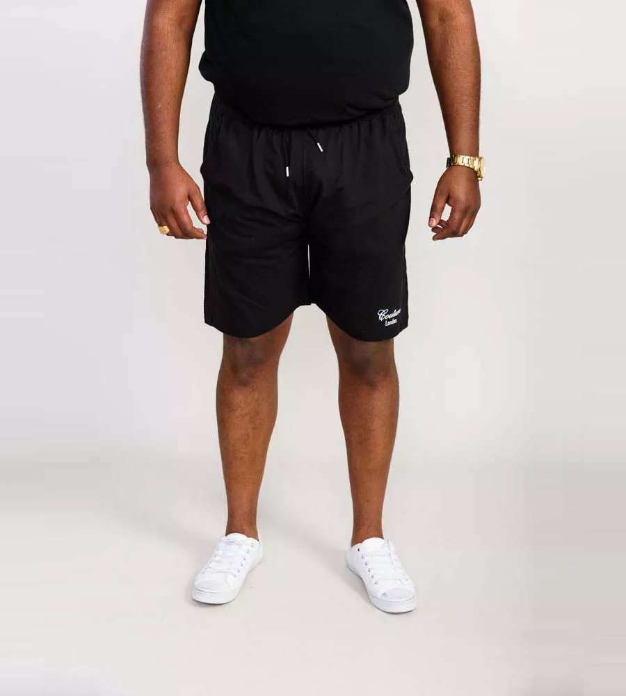 Black Couture Big Men's Shorts with Elastic Waistband (HOLBROOK)