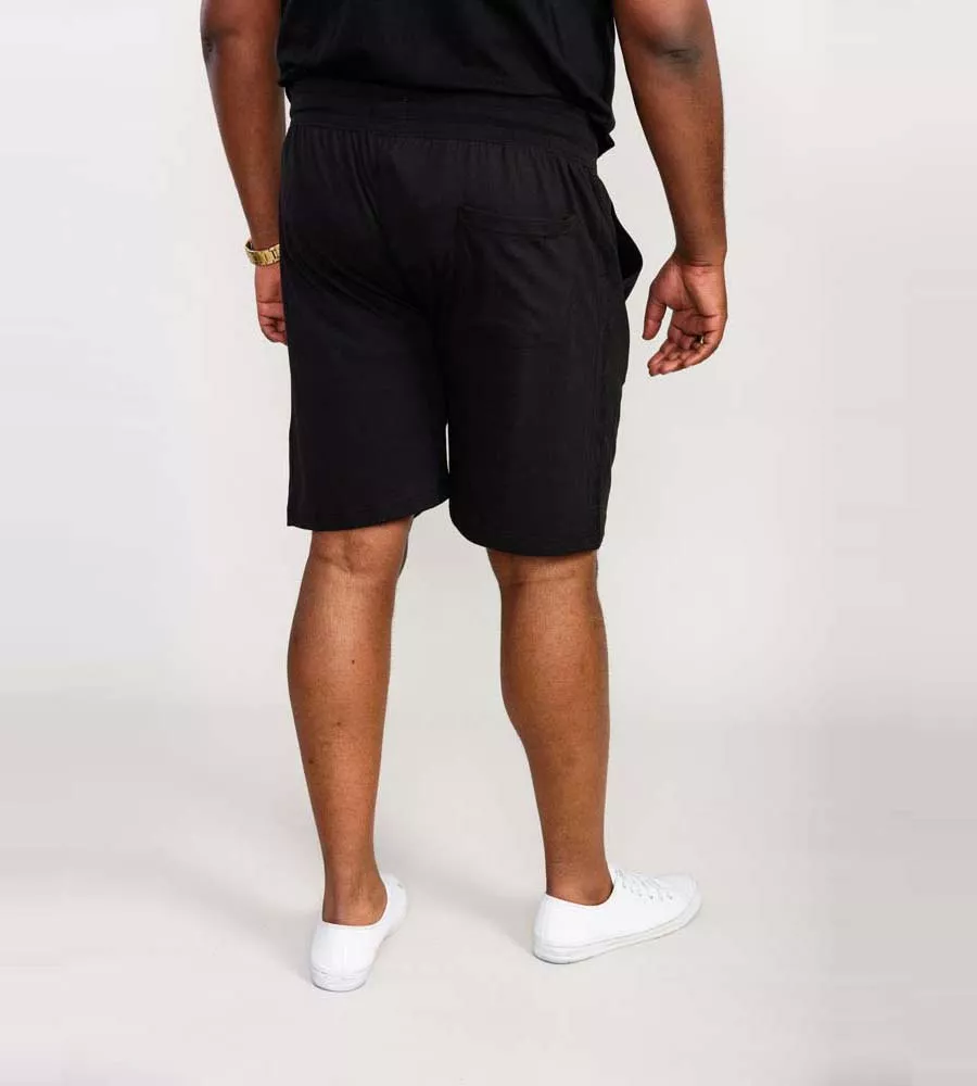 Black Couture Big Men's Shorts with Elastic Waistband (HOLBROOK)