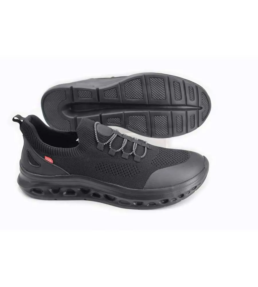 D555 Big Mens Black Hands Free Shoes With Knitted Top Outlet