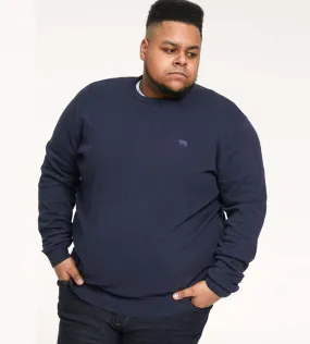 Big Mens Navy Crew Neck Sweater by D555