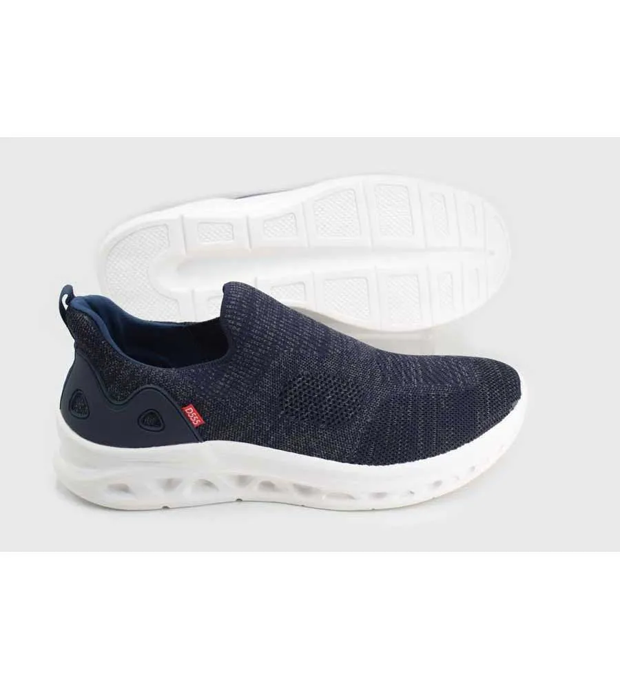 D555 Big Mens Navy Hands Free Shoes With Knitted Top Store