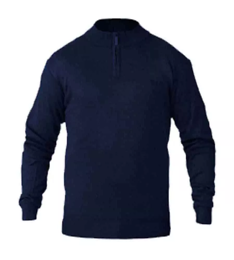 Men's Navy Quarter Zip Knitted Sweater (GIUSEPPE 2)