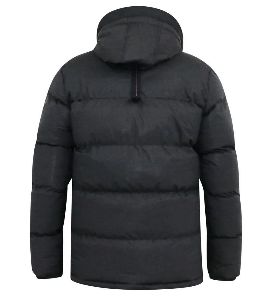 Big Men's Quilted Puffer Jacket with Micro Fleece Lining and Hood - D555 DOMENIC