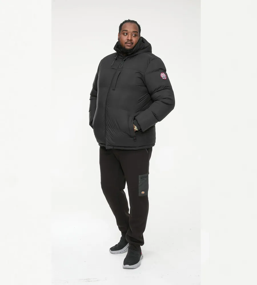 Big Men's Quilted Puffer Jacket with Micro Fleece Lining and Hood - D555 DOMENIC