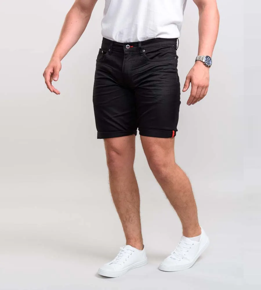 Black Stretch Canvas Shorts by D555 Gilbert 2